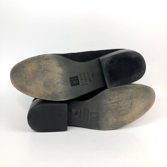 Eileen Fisher Booties Size 6.5 Black Nubuck Leather Women's 'Mood' - Picture 11 of 11